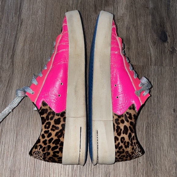 Golden Goose Stardan Size-38 Neon Pink Blue Soles - Picture 5 of 8